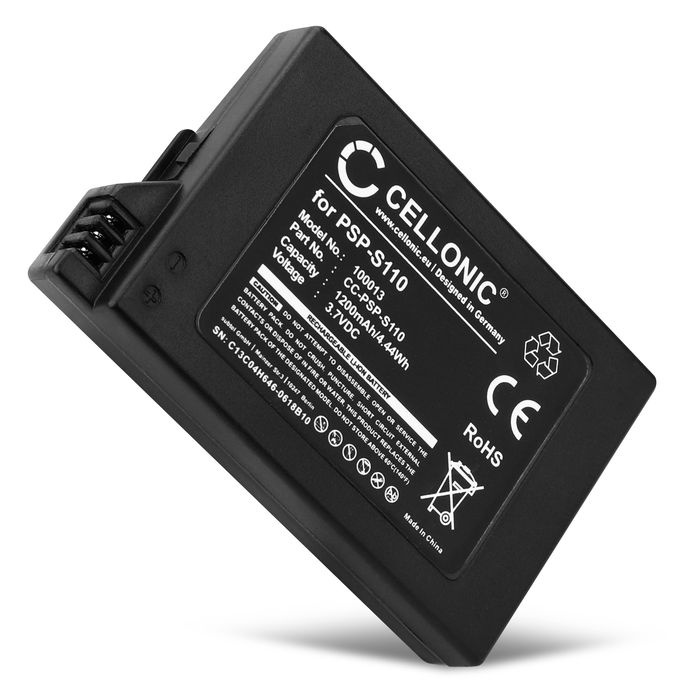 Batteri for Sony PSP Slim & Lite 2 (PSP-2000, PSP-2003, PSP-2004), PSP Slim & Lite 3 (PSP-3001, PSP-3003, PSP-3004) 1200mAh fra CELLONIC