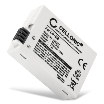Batteri for Canon EOS 550D, 600D, 650D, 700D, Rebel T2i, T3i, T4i, T5i, Kiss X4, X5, X6i, LP-E8 Kameraer 1020mAh fra CELLONIC
