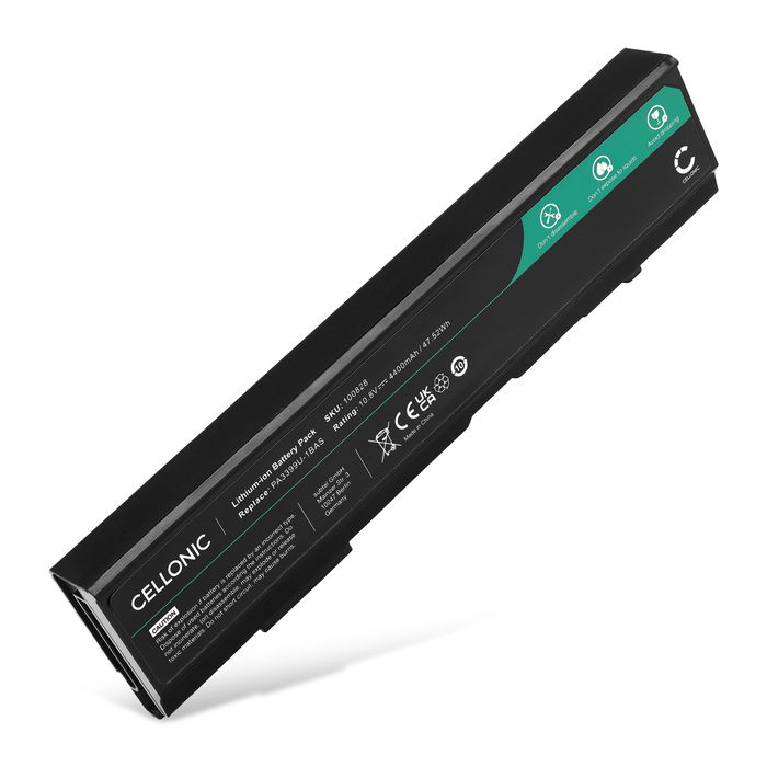 Batteri for Toshiba Satellite A100, Pro A100, M50, M40, A80, Tecra S2, A4, A7, Equium A100, PA3399U 4400mAh 10.8V - 11.1V fra CELLONIC