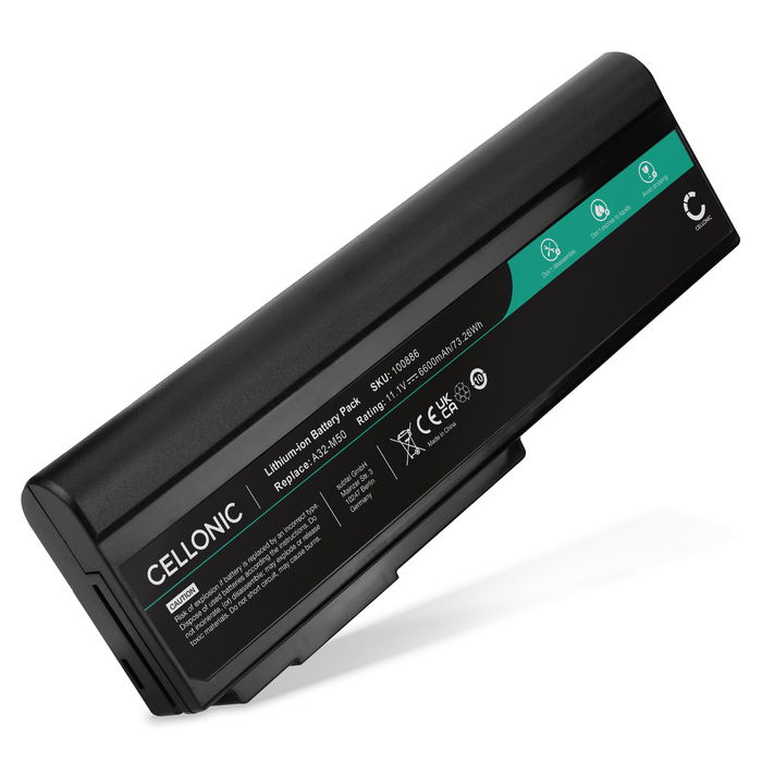 Battery for ASUS X55, G50V, X64J, M513, G50, X64V, M50V, G51, Lamborghini VX5, X64, A32-M50 11.1V 6600mAh from CELLONIC
