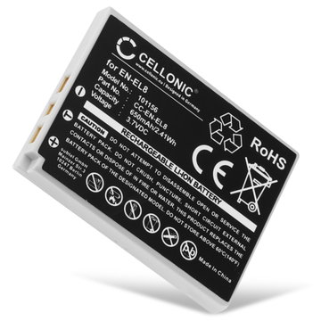 Batteri for Nikon Coolpix S2 P1 P2 Coolpix S1 S3 S5 s50 S50c S51 S51c S52 S52c S6 S7 S7c S8 Kameraer 650mAh fra CELLONIC