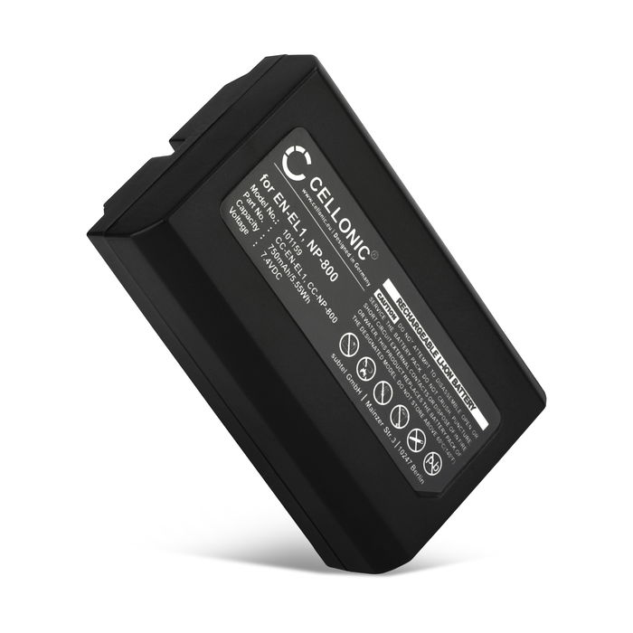 Batteri for Nikon 5000, 5700, 4500, 4300, 5400, 8700, 995, 775, EN-EL1, Minolta DiMAGE A200 Kameraer 750mAh fra CELLONIC