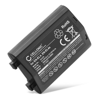 Batteri for Nikon F6, D3 D3X D3s, D2 D2Xs D2X D2Hs D2H, ENEL4 ENEL4a Kameraer 1800mAh fra CELLONIC