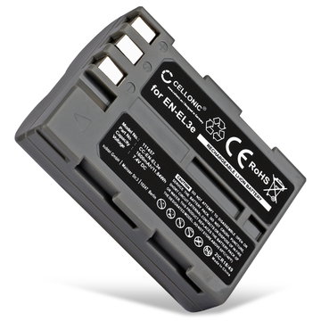 Batteri for Nikon D700 D90 D50 D70 D70s D80 D100 D200 D300 D300S EN-EL3e Kameraer 1600mAh fra CELLONIC