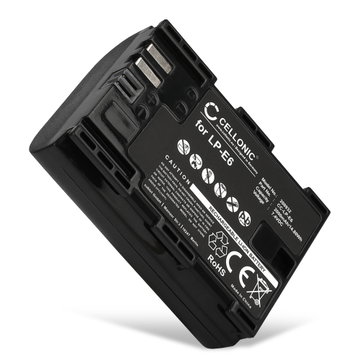 Batteri for Canon EOS 90D, 5D Mark IV, 80D, 5D Mark II, 7D, 60D, 5DS R, LP-E6N LP-E6 LP-E6N (2000mAh, 7.4V) fra CELLONIC