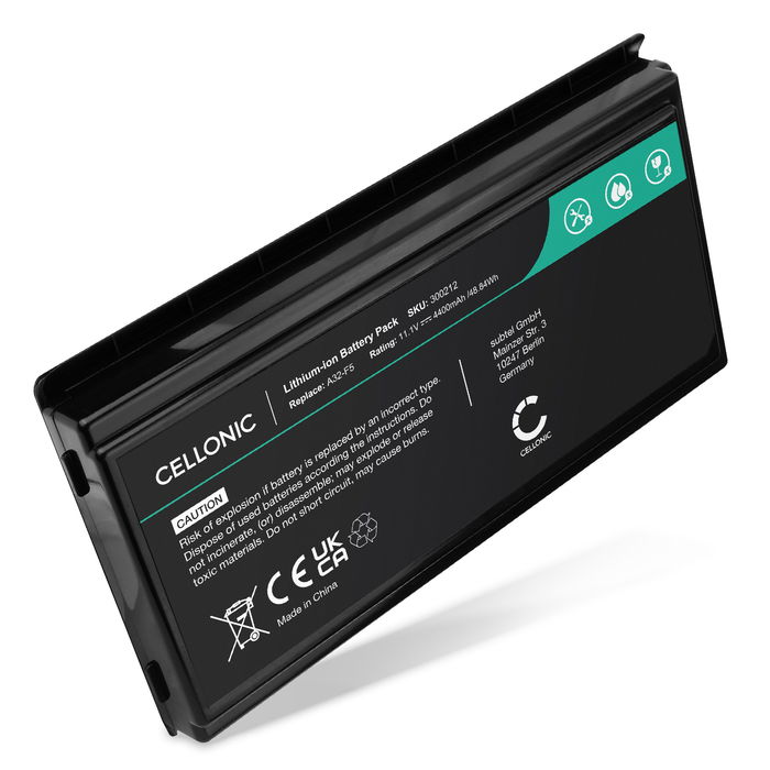 Batteri for ASUS F5SL, Pro50 series, X50N, Pro55S, F5 series, X59SL, X50M, F5RL, Pro50R, ASUS A32-F5 4400mAh 11.1V fra CELLONIC