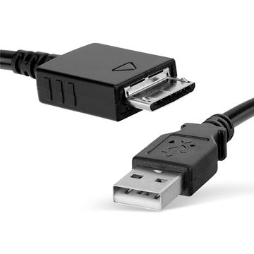 USB Kabel for Sony Walkman NW-A55L NWZ-ZX2, NWZ-A15, -A10, NWZ-A816, -A818, NWZ-E858, NWZ-ZX1, -ZX100 - 1m Ladekabel 1A USB Ledning PVC Datakabel svart