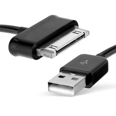 Datakabel for Samsung Galaxy Note 10.1 / Tab 8.9 / Tab 10.1 / Tab 2 7.0 / Tab 2 10.1 - 1.0m USB kabel, svart