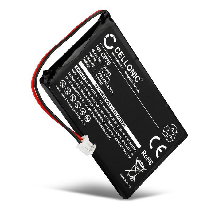 Batteri til Grundig Calios 1, Calios A1, Calios H1, BTI Verve 500 - CP76 (600mAh) Reservebatteri