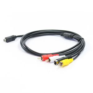 RCA-kabel for Sony Handycam CX250, CX270 CX260, CX200, CX730, CX210, CX580, PJ200, PJ600, TV, DVD, Blu-Ray, Kamera, Konsoll – 1,4m AV-kabel, RCA-kontakt, Kompositt Audio-Video Kabel