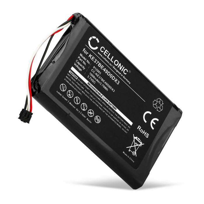 Batteri til Garmin Edge 800 / Edge 810 / Edge Touring - 361-00035-00, KE37BE49D0DX3 (1000mAh) Reservebatteri