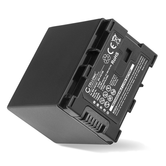 Batteri for JVC GZ-HM650 GZ-MG750 GZ-E15 GZ-EX315 EX215 GZ-HM550 HM30 HM310 HM330 GZ-HD620 BN-VG107 VG108 VG114 VG121 (4450mAh, 3.7V) fra CELLONIC