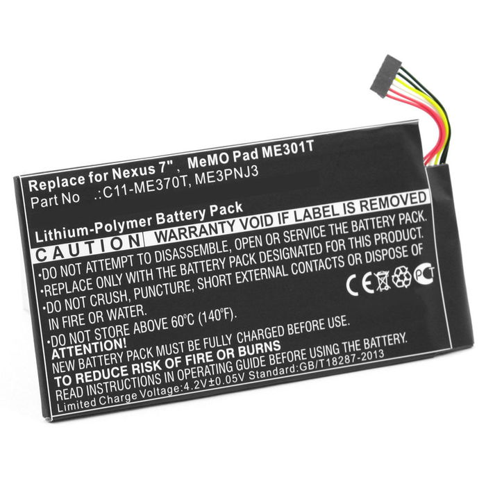 Batteri for Google Nexus 7, ASUS Nexus 7 1st Gen (2012), Pad ME370T, ME3PNJ3 4750mAh fra CELLONIC