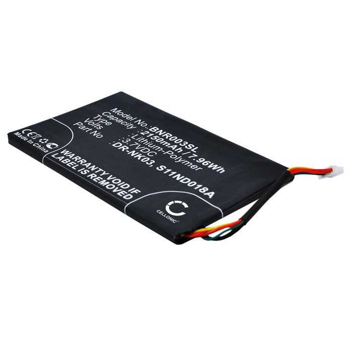 Batteri for Barnes & Noble BNRV300, BNTV350 - DR-NK03,MLP305787,S11ND018A 2150mAh reservebatteri