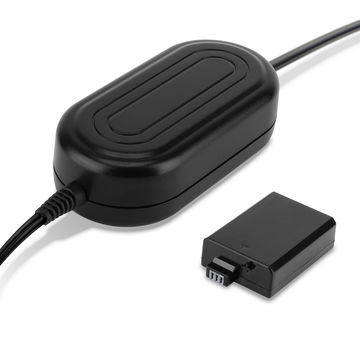 Strømforsyning for Canon EOS 1000D, 450D, 500D, EOS Rebel T1i, Rebel XS, Rebel Xsi (CA-PS700 + DR-E5) AC-adapter ACK-E5 DC-kobling – Dummy-batteri – Batterieliminator fra subtel