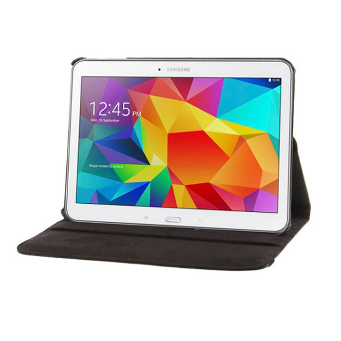 Smart Case for Samsung Galaxy Tab 4 10.1 (SM-T530 / SM-T531 / SM-T533 / SM-T535) - Kunstlær, svart shell pocket tasker