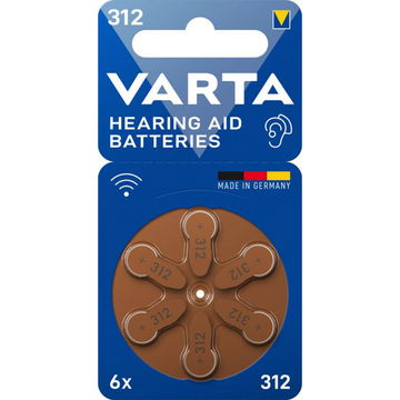 Varta HA312 (PR41 / 312) Batterier til Høreapparater – x6