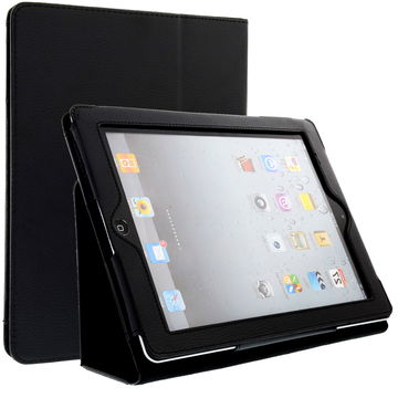 Smart Case for Apple iPad 2 / iPad 3 / iPad 4 (Wake / Sleep) - Kunstlær, svart shell pocket tasker