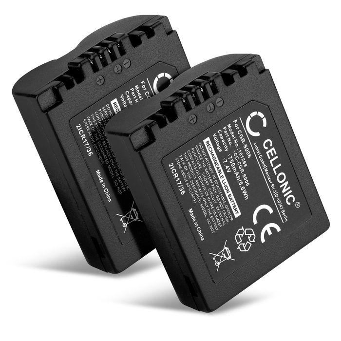 2x Batteri Panasonic CGR-S006E - 750mAh