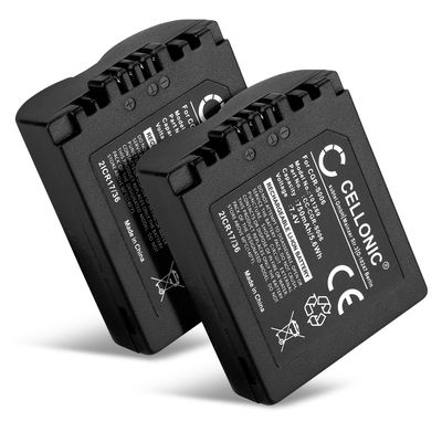 2x Batteri for Panasonic DMC-FZ18, DMC-FZ28, DMC-FZ30, DMC-FZ38, DMC-FZ50, CGR-S006 CGA-S006, DMW-BMA7 (750mAh, 7.4V) fra CELLONIC