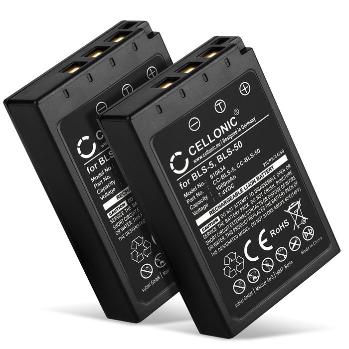 2x Batteri Olympus BLS-5 - 1000mAh