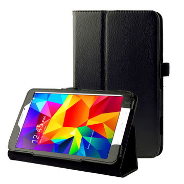 Smart Case for Samsung Galaxy Tab 4 8.0 (SM-T330 / SM-T331 / SM-T335) - Kunstlær, svart shell pocket tasker