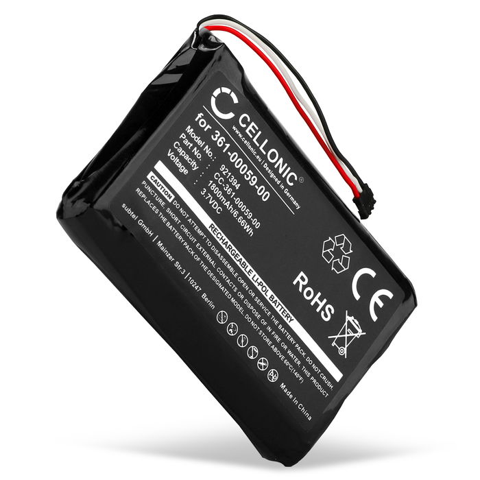 Batteri til Garmin Zumo 390, Zumo 350, Zumo 340 (010-01043-01, 020-00218-05) - 361-00059-00 (1800mAh) Reservebatteri