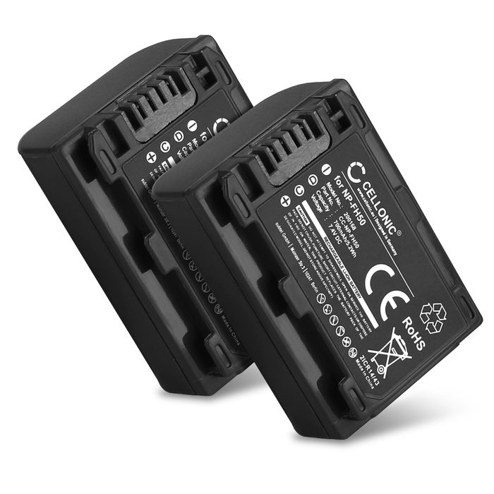2x Batteri Sony NP-FH40 - 700mAh
