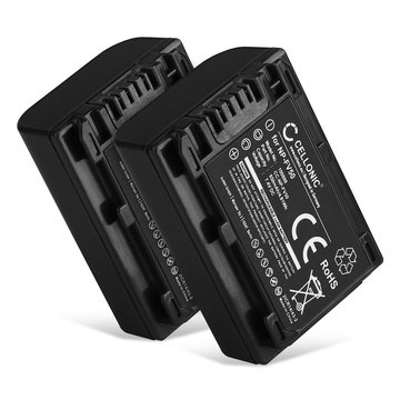 2x Batteri for Sony FDR-AX33 FDR-AX53 AX100 AX700 HDR-CX625 CX900 CX220 CX190 NEX-VG10 VG30 Kameraer 650mAh fra CELLONIC