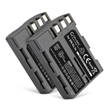 2x Batteri for Nikon D700 D50 D70s D80 D90 D200 D300 D300S D900 D100 Kameraer 1600mAh fra CELLONIC