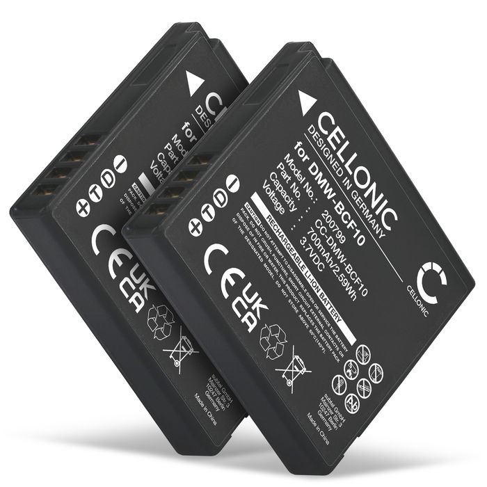 2x Batteri Panasonic DMW-BCF10E - 700mAh