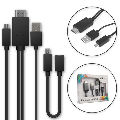 MHL Cable Micro-USB to HDMI Adapter 5-Pin + 11-pinners adapter