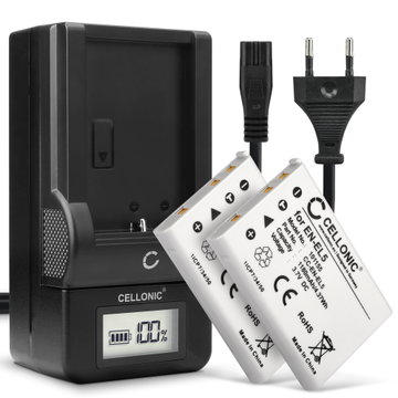 2x Batteri for Nikon Coolpix P510 P520 P530 P500 P100 P90 P80 P6000 CoolPix 3700 5200 5900 7900 ENEL5 Kameraer 1180mAh + Lader fra CELLONIC
