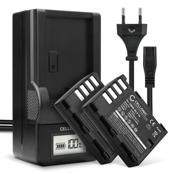 2x Batteri for Panasonic GH5 Lumix DC-GH5 DMC-GH14 GH3 Kameraer 2000mAh + Lader fra CELLONIC