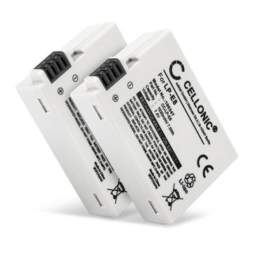 2x Batteri for Canon Rebel T2i T3i T4i T5i, EOS 550D 600D 650D 700D, Kiss X4 X5 X6i, LPE8 Kameraer 1020mAh fra CELLONIC