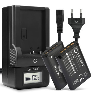 2x Batteri for Sony RX100 III IV V CX405 FDR X3000 DSC HX60 HX400V HX90V HX80 H400 DSC-WX50 NP-BX1 Kameraer 1090mAh + Lader fra CELLONIC