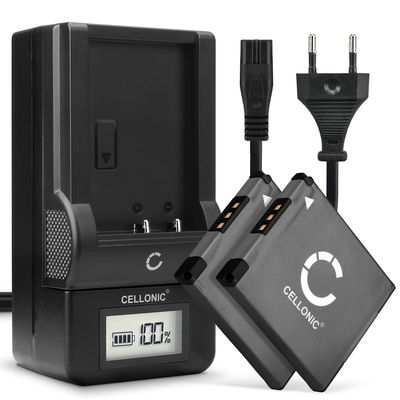 2x Batteri for Canon IXUS 185, IXUS 285 HS, IXUS 130, IXUS 132, PowerShot SX430 IS, A2300, NB11L, CB2L Kameraer 600mAh + Lader fra CELLONIC