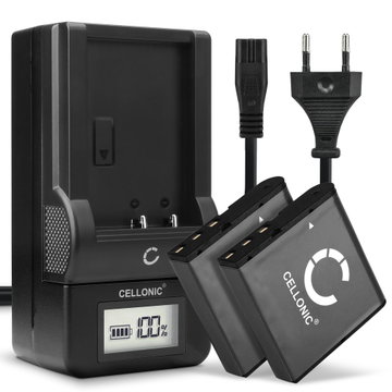 2x Batteri for Besteker F301, 302S, HDV-D328, HDV-VD2, HDV-Z28, DDV-V6, DDV-V8, HDV-301S FHD Kameraer 950mAh + Lader fra CELLONIC