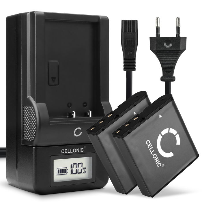 2x Batteri for Besteker F301, 302S, HDV-D328, HDV-VD2, HDV-Z28, DDV-V6, DDV-V8, HDV-301S FHD Kameraer 950mAh + Lader fra CELLONIC