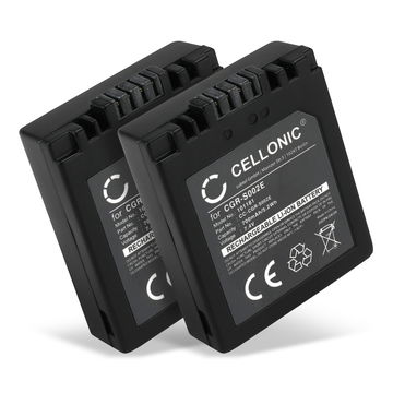 2x Batteri for Panasonic Lumix DMC-FZ20, Lumix DMC-FZ5, DMC-FZ10, DMC-FZ3, DMC-FC20, DMC-FZ4 Kameraer 700mAh fra CELLONIC