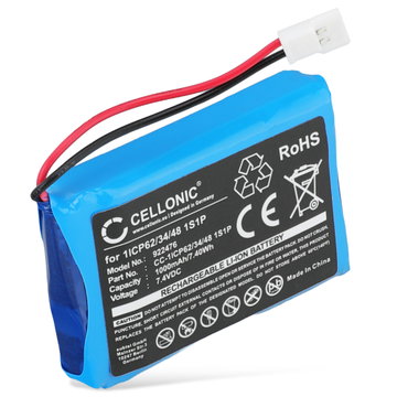 Batteri til CTMS Eurodetector - 1ICP62/34/48 1S1P (1000mAh) Reservebatteri