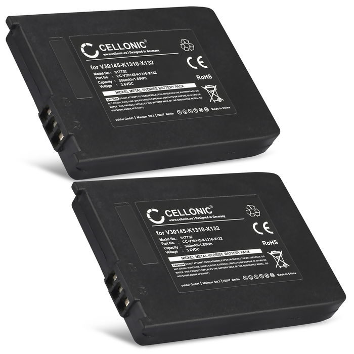 2x Batteri til Siemens Gigaset 4000 Micro, 4010, 4015, 4215, Gigaset SL3501, Gigaset M1, Active M - V30145-K1310-X132 (500mAh) Reservebatteri