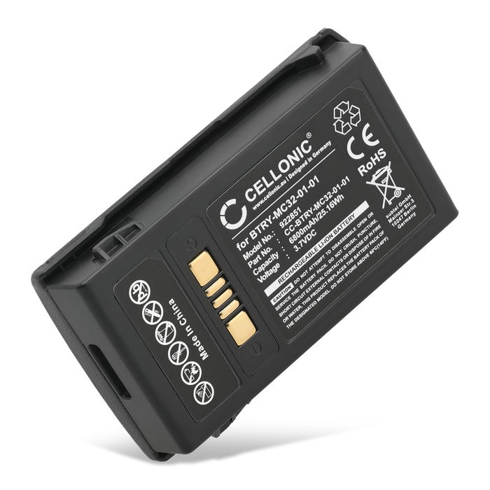 Batteri for Zebra MC3200, MC32N0, MC32N0-S Motorola MC3200, MC32N0, MC32N0-S, Symbol BTRY-MC32-52MA-10, MC32N0-S 6800mAh 3.7V fra CELLONIC