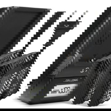 2x Batteri for Canon 70D EOS 5D Mark II III IV 5DS R 60D 60Da 5D Mark II 7D Mark II 80D Kameraer 2000mAh + Lader fra CELLONIC