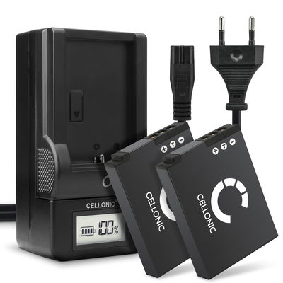 2x Batteri for Nikon CoolPix A900 W300 AW130 S9900 S9700 S9500 S9300 S9100 S8200 S6300 AW100s AW110s EN-EL12 Kameraer 1100mAh + Lader fra CELLONIC