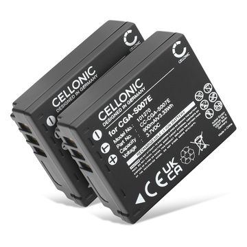 2x CGA-S007 CGR-S007 DMW-BCD10 Battery for Panasonic Lumix DMC-TZ5 DMC-TZ5 DMC-TZ3 DMC-TZ1 DMC-TZ4 DMC-TZ2 900mAh Camera Battery Replacement