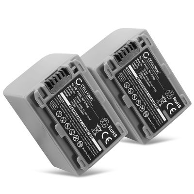 2x Batteri for Sony NP-FH50, NP-FH30, NP-FH70, NP-FP70, NP-FP71, NP-FP90, NP-FP30, NP-FP50 Kameraer 1360mAh fra CELLONIC