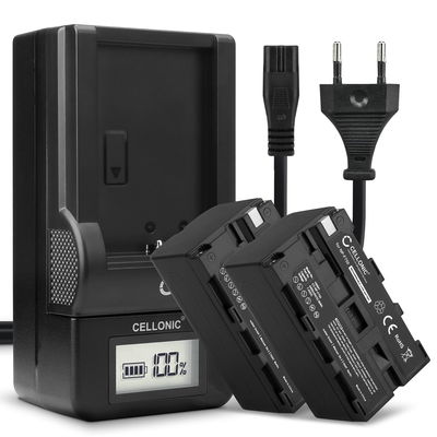 2x Batteri for Sony HXR-NX100, Z Cam E2, HXR-MC2500, NEX-FS700RH, NP-F330, NEX-FS700RH Kameraer 4400mAh + Lader fra CELLONIC