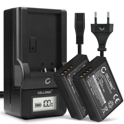 2x Batteri for Canon 1100D 1200D 1300D 2000D 4000D EOS Rebel T6 T3 LP-E10 LC-E10 Kameraer 1020mAh + Lader fra CELLONIC