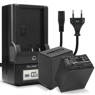 2x Batteri for Sony CX410 CX430 CX220 CX210 CX200 CX730 CX580 CX230 ACVQV10 BCTRV Kameraer 2200mAh + Lader fra CELLONIC